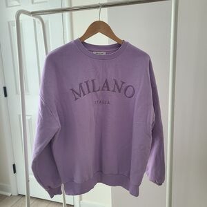 Francesca's Purple Milano Crew Neck Sweater